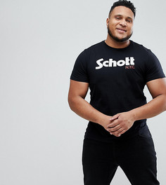 Черная узкая футболка с логотипом Schott PLUS - Черный