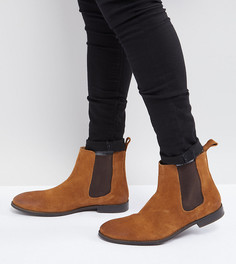 Светло-коричневые замшевые ботинки челси для широкой стопы ASOS - Рыжий