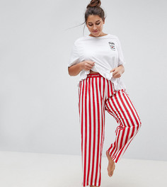 Пижамная футболка и брюки с вышивкой ASOS CURVE - Мульти