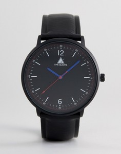 Черные часы со стрелками красного и синего цвета ASOS - Черный