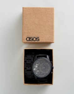 Часы со сменными ремешками черного цвета и цвета пушечной бронзы ASOS - Черный