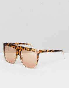 Солнцезащитные очки в квадратной оправе со светло-коричневыми стеклами ASOS - Коричневый