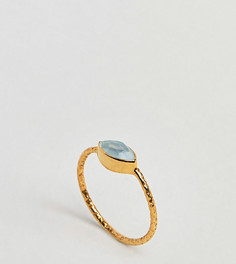 Позолоченное кольцо с аквамарином Kingsley Ryan - Золотой