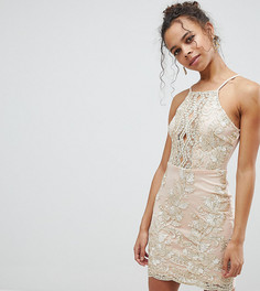 Платье с эффектом металлик и вышивкой Parisian Petite - Розовый