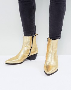 Золотистые ботинки челси ASOS - Золотой