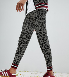 Джоггеры с леопардовым принтом и эффектом металлик ASOS TALL - Золотой