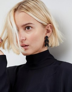 Матовые серьги-подвески ограниченной серии - Черный Asos