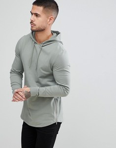 Худи обтягивающего кроя с молниями по бокам ASOS - Зеленый