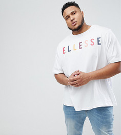 Белая оversize-футболка с крупным логотипом на груди Ellesse Plus - Белый