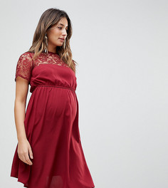 Платье с кружевной вставкой New Look Maternity - Красный