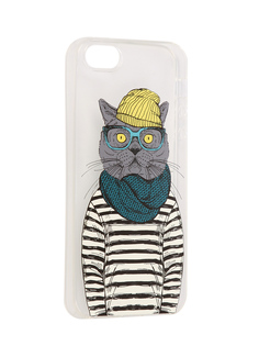 Аксессуар Чехол iPapai Hipsta Animals Кот Silicone для APPLE iPhone 5 / 5S