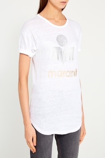 Льняная футболка с логотипом Isabel Marant Etoile