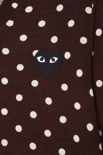Шерстяной пуловер в горох бордовый Comme Des Garcons Play