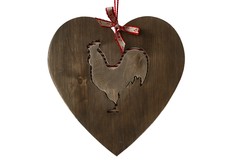 Декоративная разделочная доска петух - сердце прованса (la neige) коричневый 36.0x36.0x1.1 см.