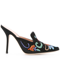 мюли с вышивкой Alberta Ferretti