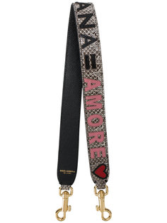 лямка для сумки с эффектом змеиной кожи и аппликациями Dolce & Gabbana