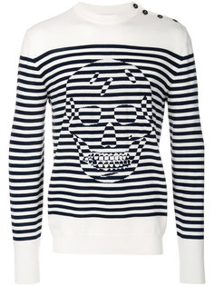 свитер Striped Skull  Alexander McQueen