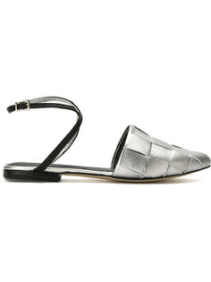 metallic woven ballerinas Mara Mac