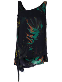 foliage print asymmetric top Mara Mac