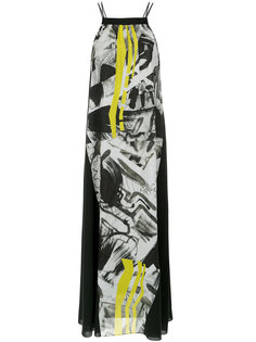 abstract print long dress Mara Mac