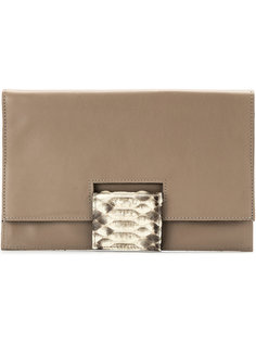 snakeskin effect clutch Mara Mac