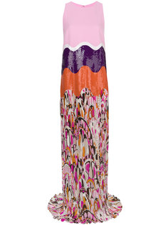 плиссированное платье с пайетками и принтом Emilio Pucci