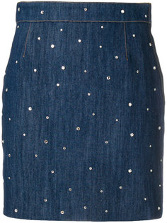 декорированная джинсовая мини-юбка Miu Miu