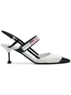 logo plaque slingback pumps Prada