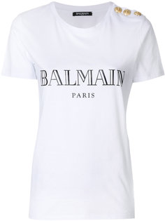 футболка с принтом-логотипом Balmain