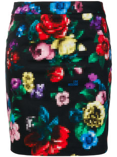 юбка с цветочным принтом Love Moschino