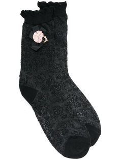 носки с цветочной вышивкой и бантом Twin-Set