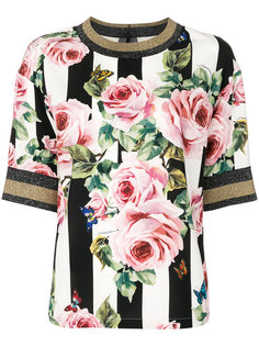 блузка с принтом роз Dolce & Gabbana