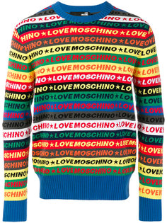 свитер с полосками с логотипом Love Moschino