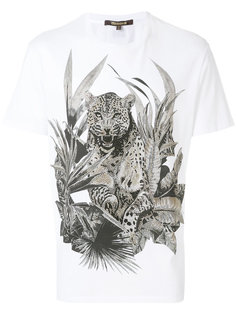 футболка с тигром и кристаллами Roberto Cavalli
