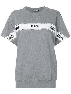 толстовка с короткими рукавами и пайетками  Dolce & Gabbana