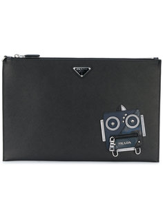 robot motif clutch bag Prada