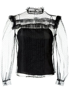 блузка с прозрачными панелями Miu Miu