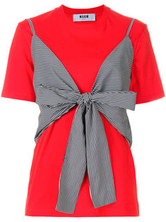 многослойный топ с полосатыми завязками  MSGM