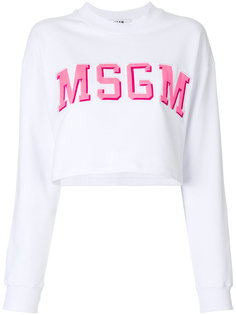 укороченная толстовка с логотипом MSGM
