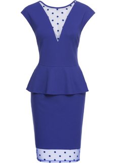 Платье со вставками в сеточку (темно-синий) Bonprix