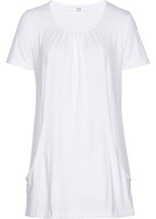 Длинная футболка (белый) Bonprix