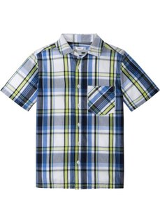 Рубашка с коротким рукавом и принтом (темно-синий/зеленый в клетку) Bonprix