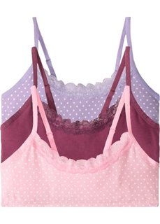 Бюстье (3 шт.) (розовый/сиреневый/ягодный) Bonprix