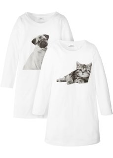 Ночная рубашка (2 шт.) (белый с рисунком) Bonprix