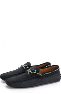 Замшевые мокасины с контрастной шнуровкой Tod’s