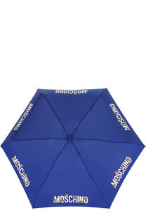 Складной зонт с принтом и брелоком Moschino
