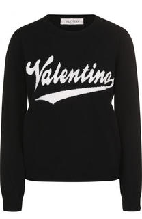 Пуловер из смеси шерсти и кашемира с логотипом бренда Valentino