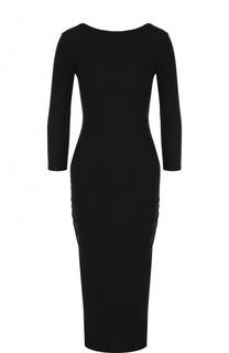 Однотонное хлопковое платье-футляр с драпировкой James Perse