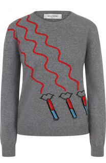 Пуловер из смеси шерсти и кашемира с принтом Valentino