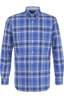 Хлопковая рубашка в клетку с воротником button down Polo Ralph Lauren